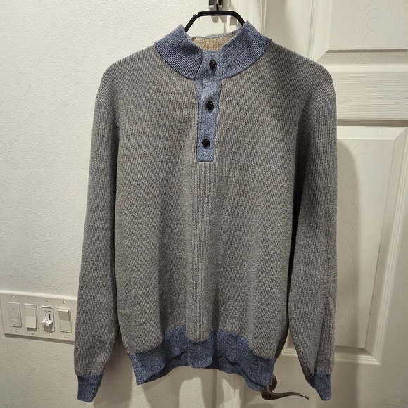 Peter Millar XL Blue Timberline Quarter-Button Sweater - Picture 1 of 11